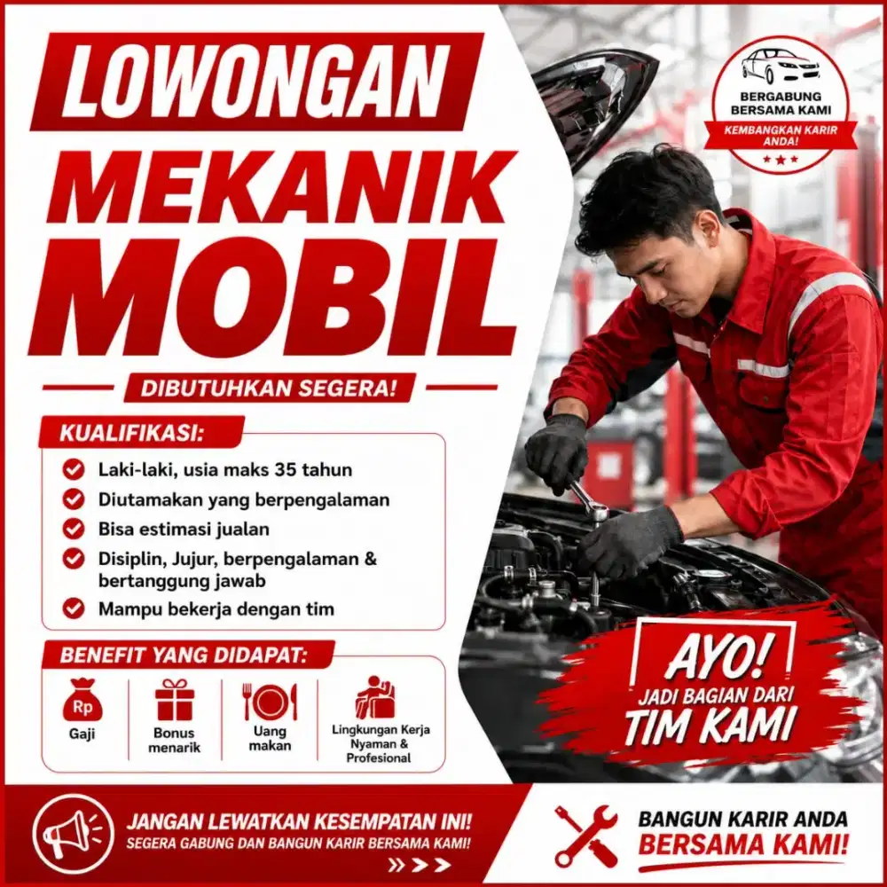 Lowongan kerja Mekanik Mobil