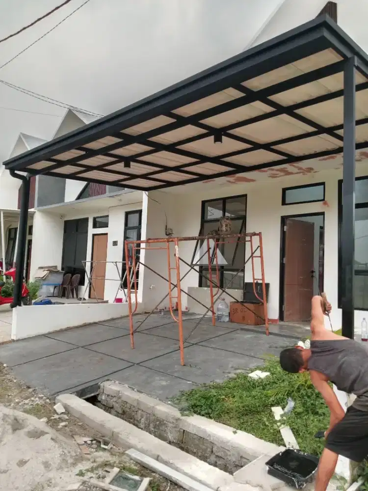 Kanopi cardoba atap alderon rangka besi hollo galvanis