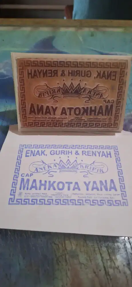 Stempel costum untuk merk atau label prodak