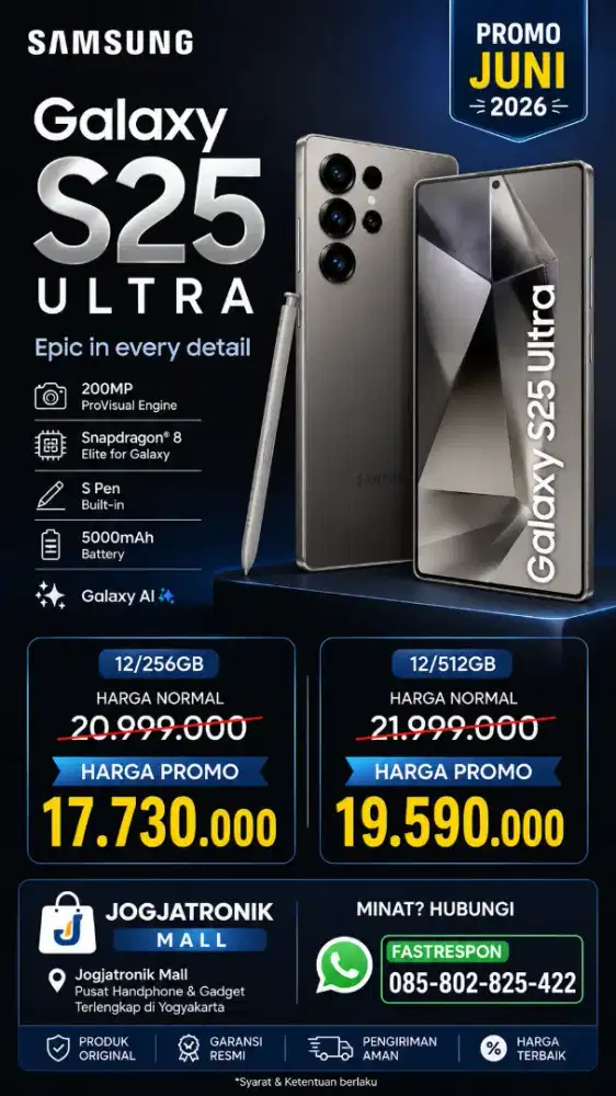 PROMO TERMURAH! SAMSUNG GALAXY S25 ULTRA 12/512GB SEGEL GARANSI SEIN