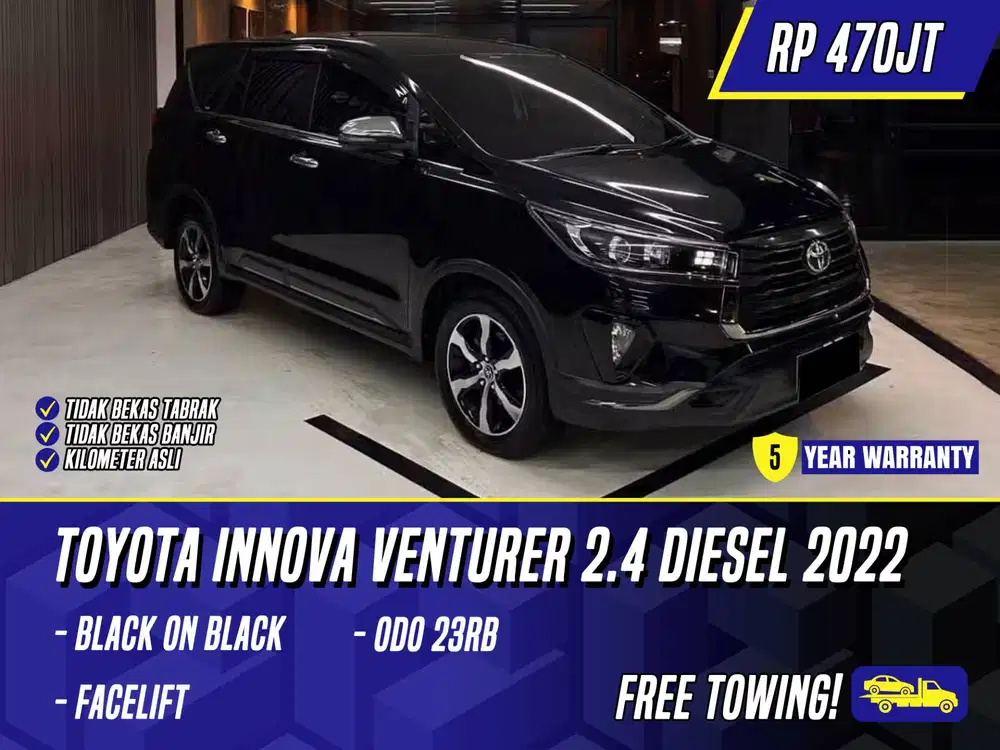 Toyota Kijang Innova Venturer 2.4 Diesel 2022 Facelift Black Hitam