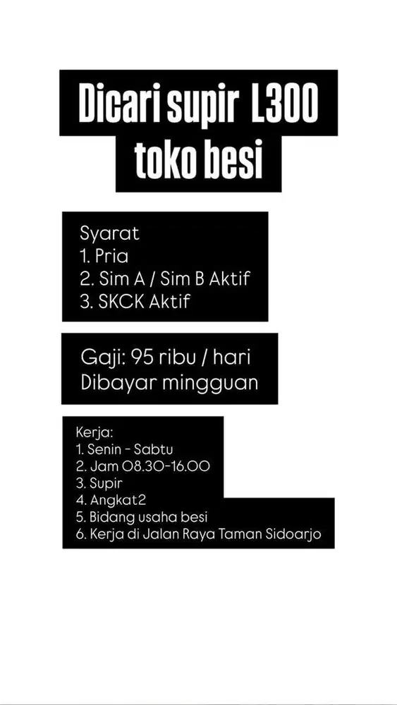 SUPIR TOKO BESI