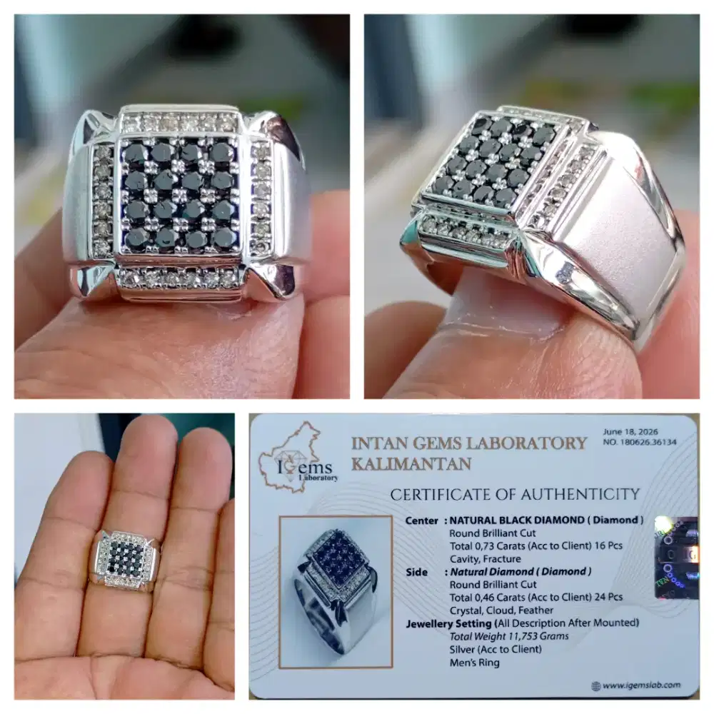 Natural Black Diamond Perak Microsetting