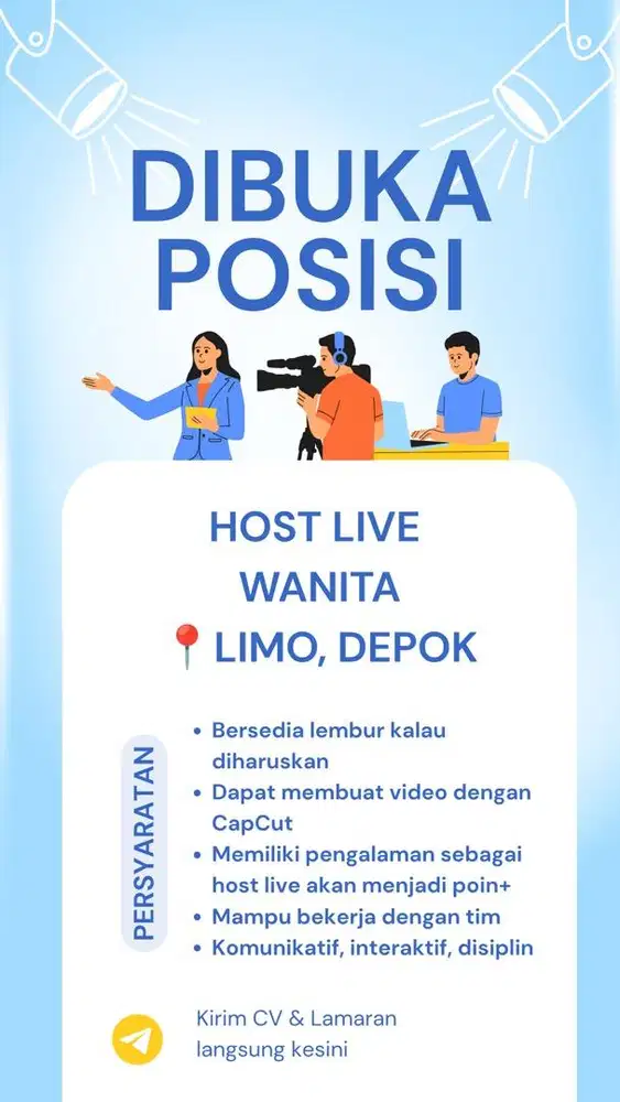 DICARI HOST LIVE WANITA BERPENGALAMAN