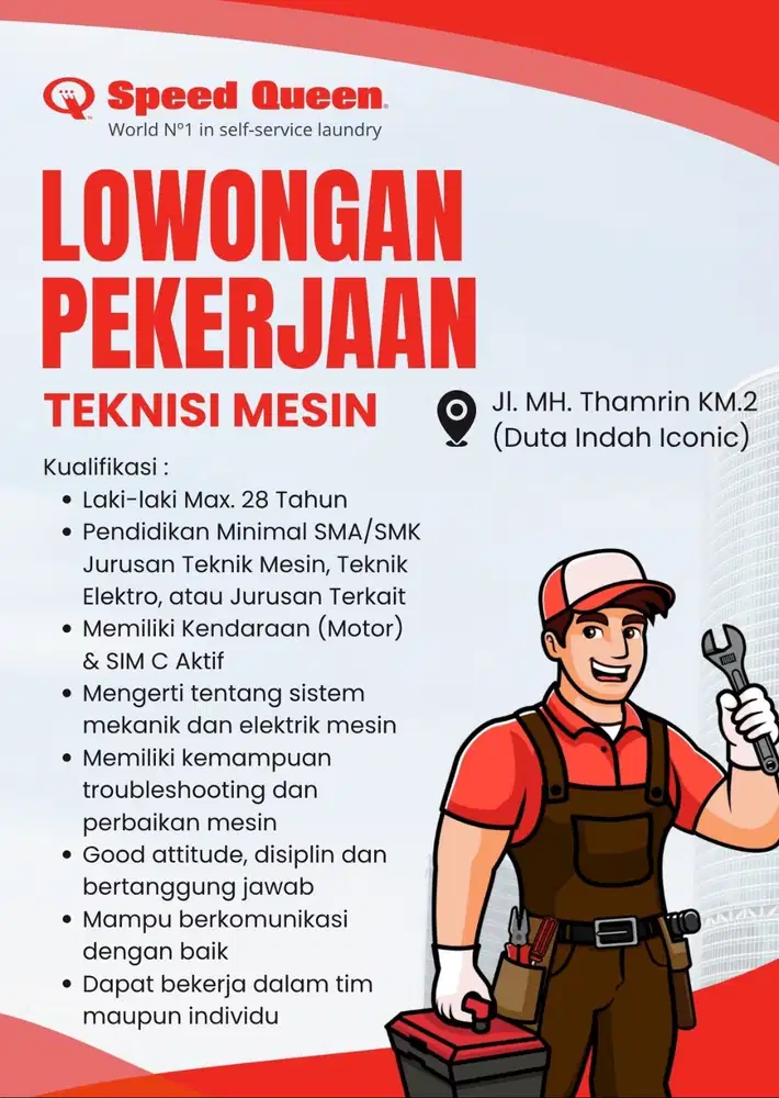 Lowongan Kerja Teknisi Mesin