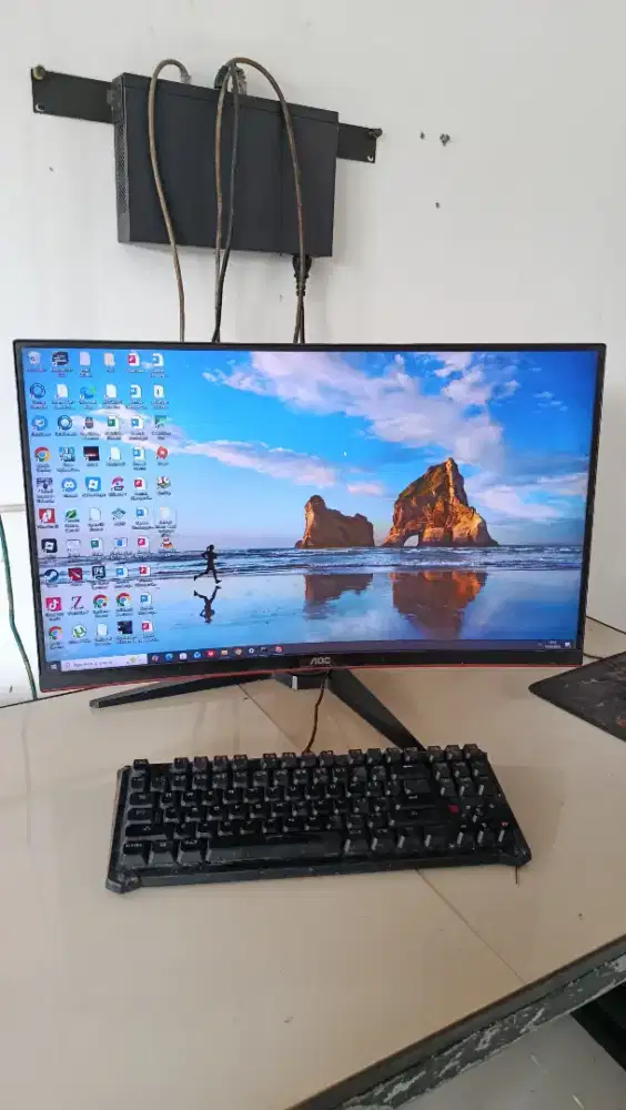 Jual murah PC Gaming+monitor AOC c27G2