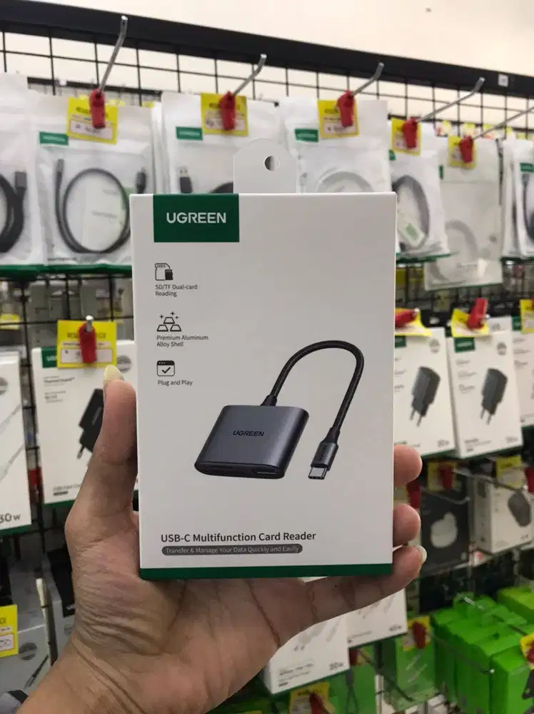 UGREEN Card Reader USB-C to USB-A 2.0 + SD/TF Card - 80798