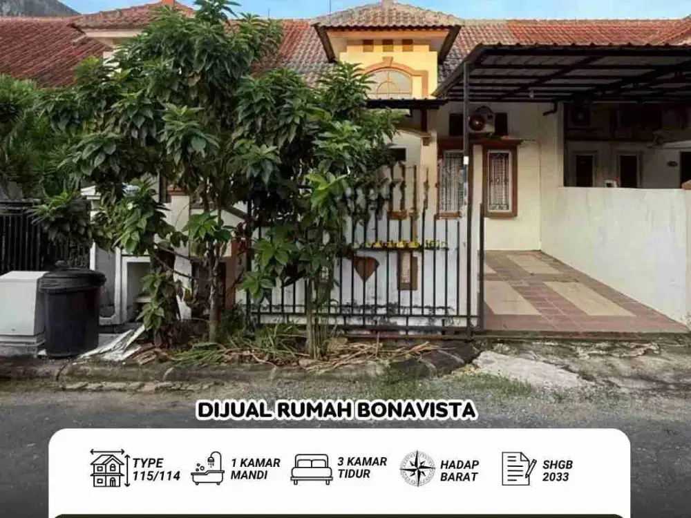 Dijual rumah 1,5 lantai bonavista batam center