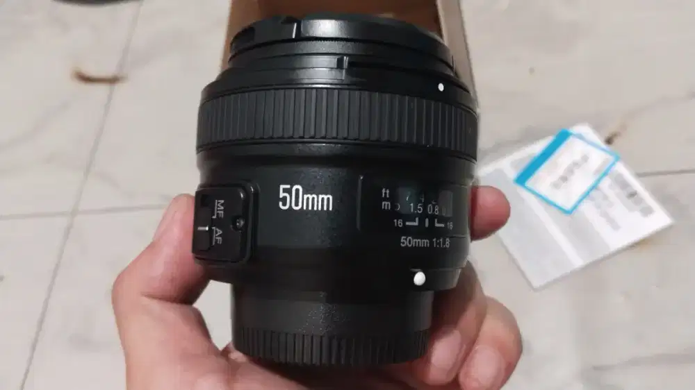 Lensa yongnuo 50mm f1.8 Nikon gress full set