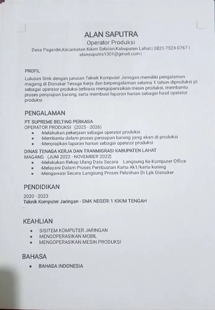 Umur 21 Tahun, Laki Laki, Domisili Jatake Tangerang