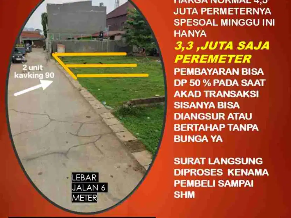 kavling dijual dibawah harga pasaran
