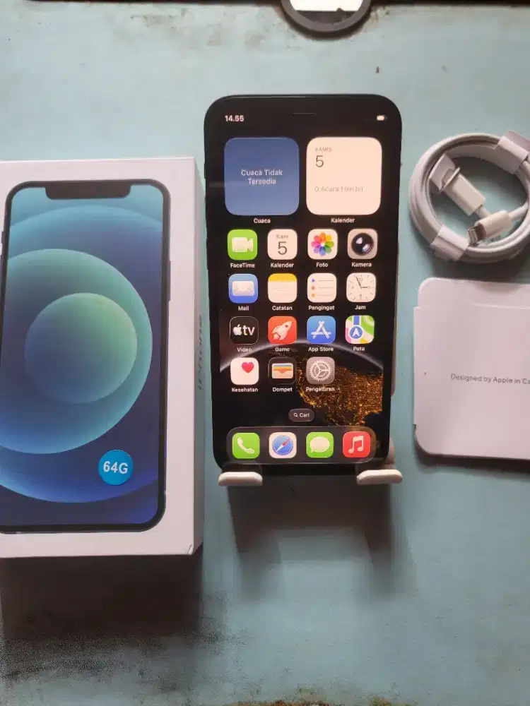 Iphone 12 128gb blue inter fullset mulus normal semua all operator
