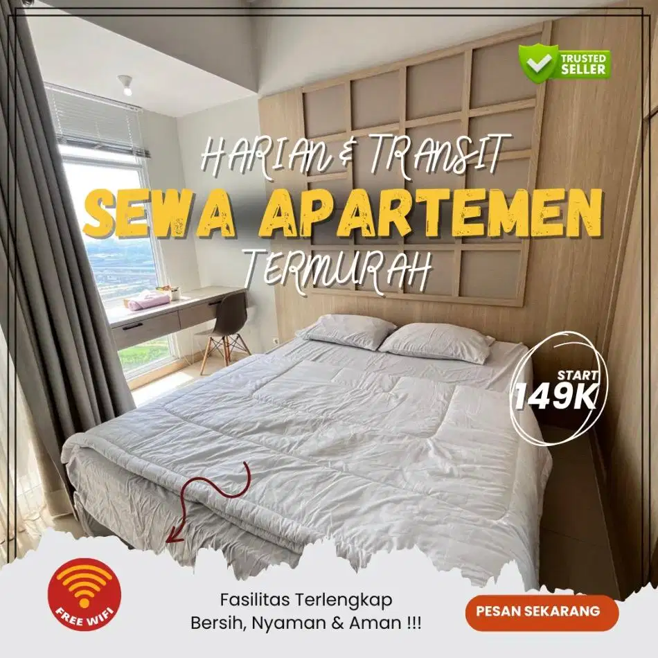 Disewakan Apartemen Urbantown Serua Harian/Transit Termurah Tangerang