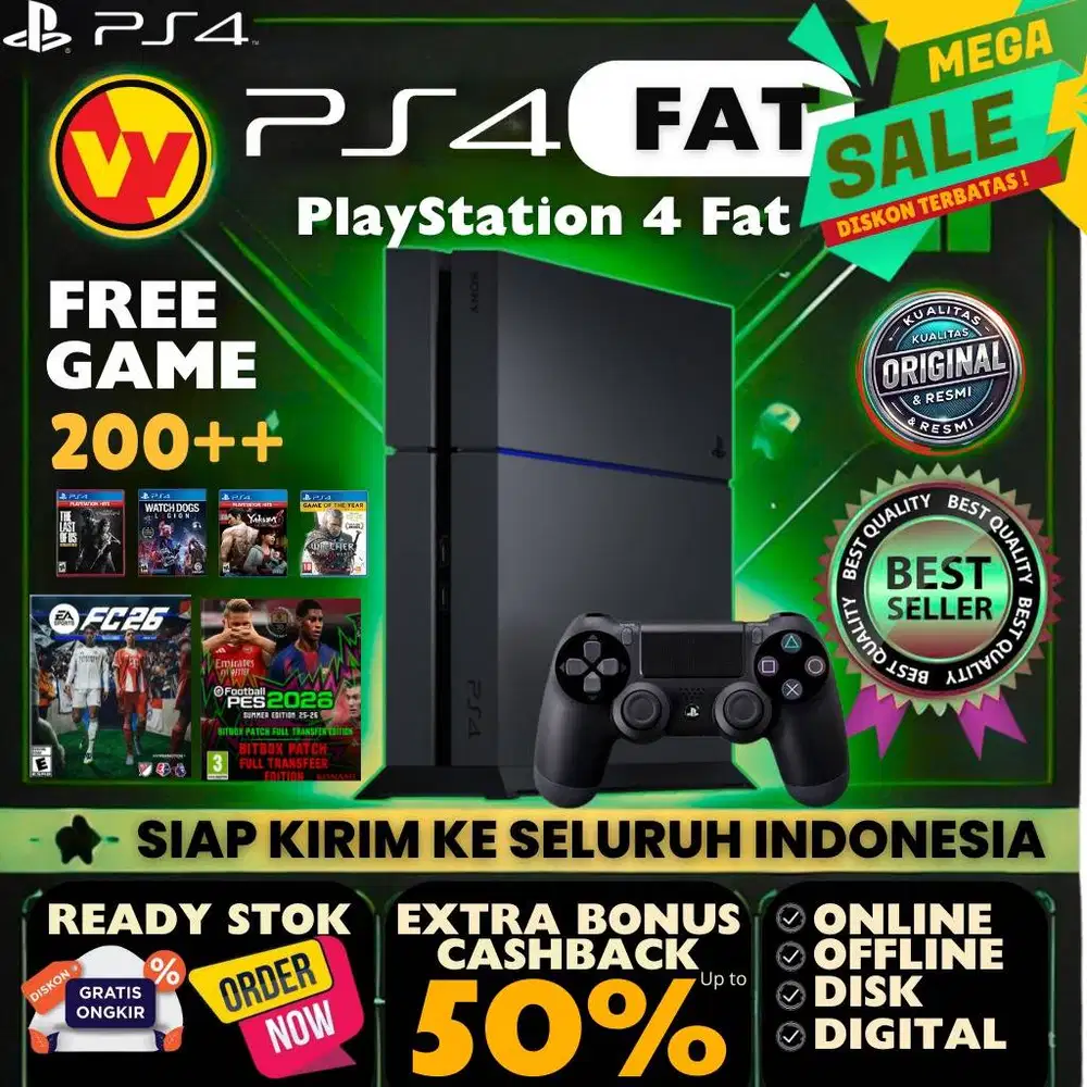PS4 FAT PlayStation 4 Original/HEN Bonus Games di Wijaya Games Jogja