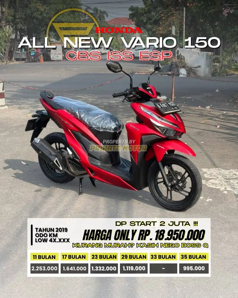 CREDIT DP MULAI 2 JUTA! HONDA VARIO 150 CBS ISS ESP 2019
