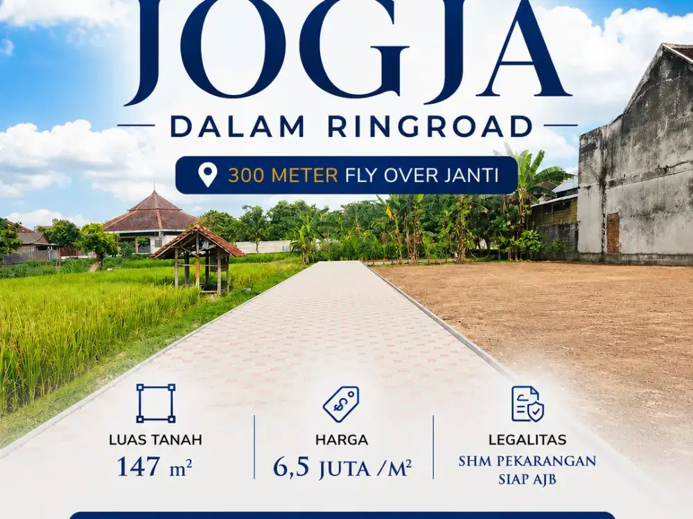 Tanah Premium Strategis 300 Meter Fly Over Janti Yogyakarta SHMP