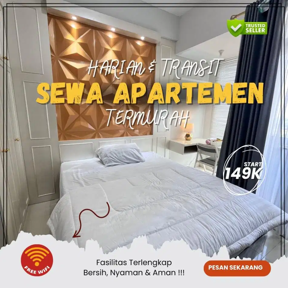 Sewa apartemen Green Pramuka Harian/Transit Jakarta Pusat Termurah