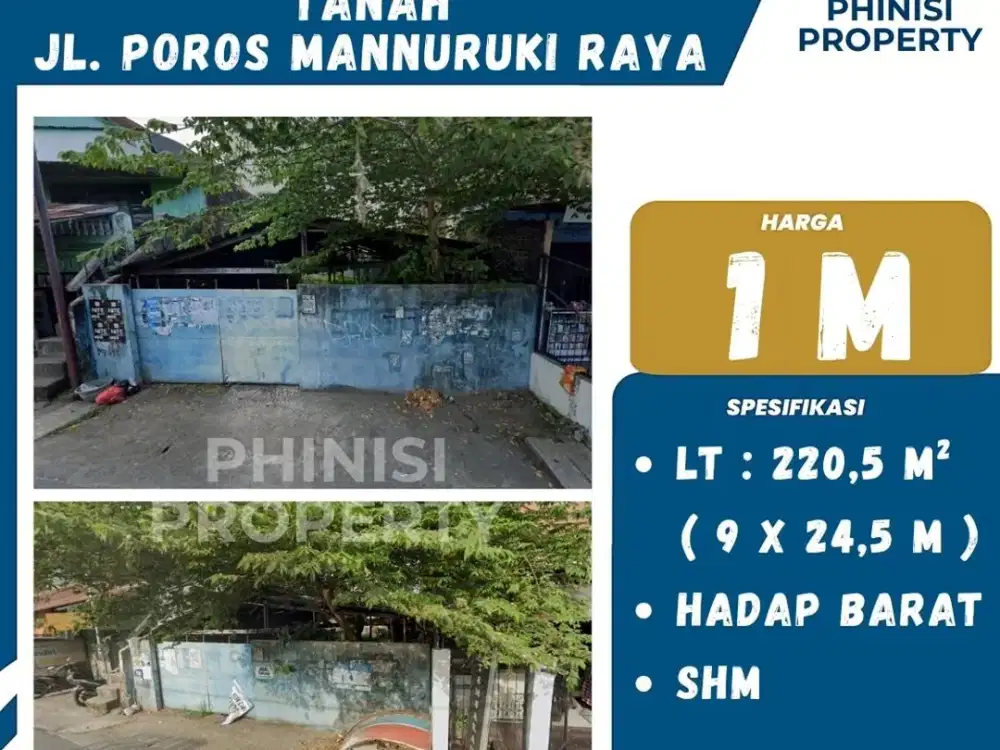 Dijual Tanah Jl. Poros Mannuruki Raya