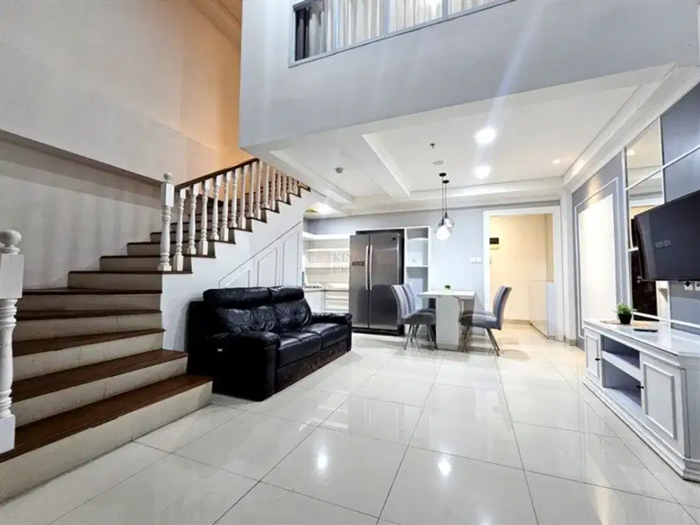 Turun Lift langsung Ke Mall Central Park 2, Disewa Apartemen Mezanin Soho Podomoro City Neo Soho Residence Furnished Interior Scandanavian Bagus.