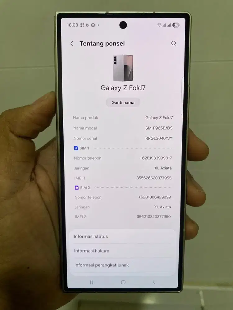 Samsung z fold 7 256gb fullset ori resmi sein garansi on