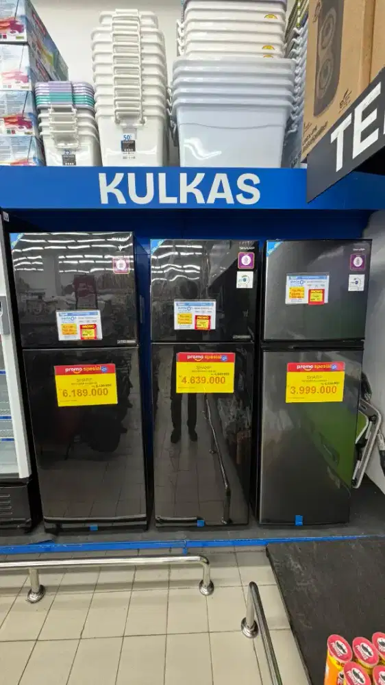 Promo cicilan kulkas Sharp 2 pintu Bunga 0% Gratis 1x angsuran