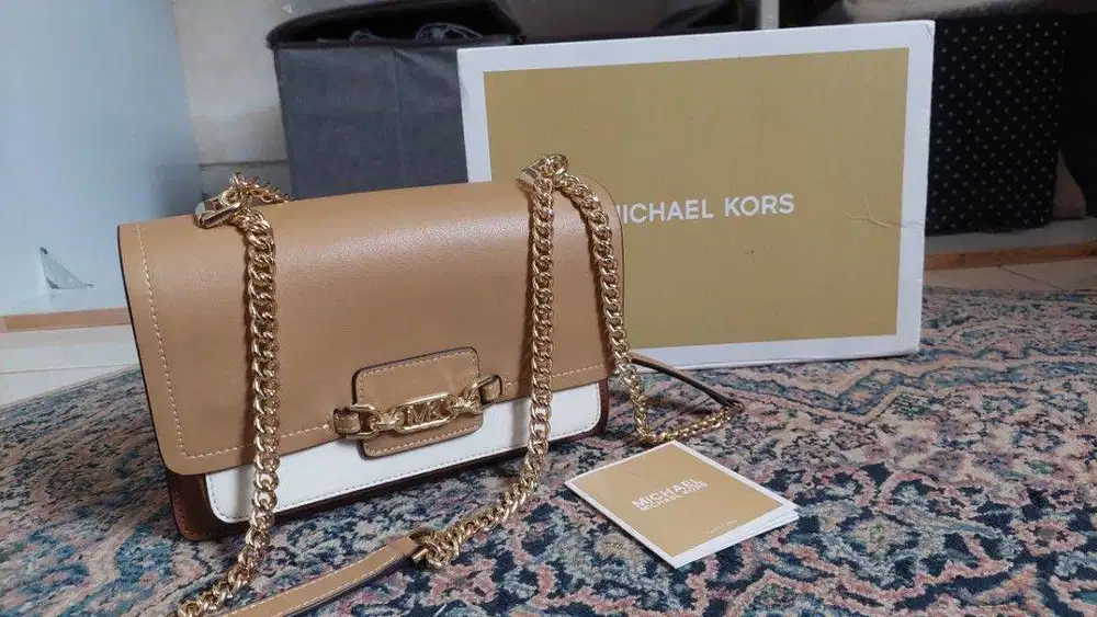 Michael Kors Small Chain Shoulder Bag | Brown Cream | With Box