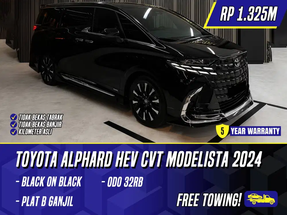 Toyota Alphard HEV CVT Hybrid Modellista 2024 Black Hitam Modelista