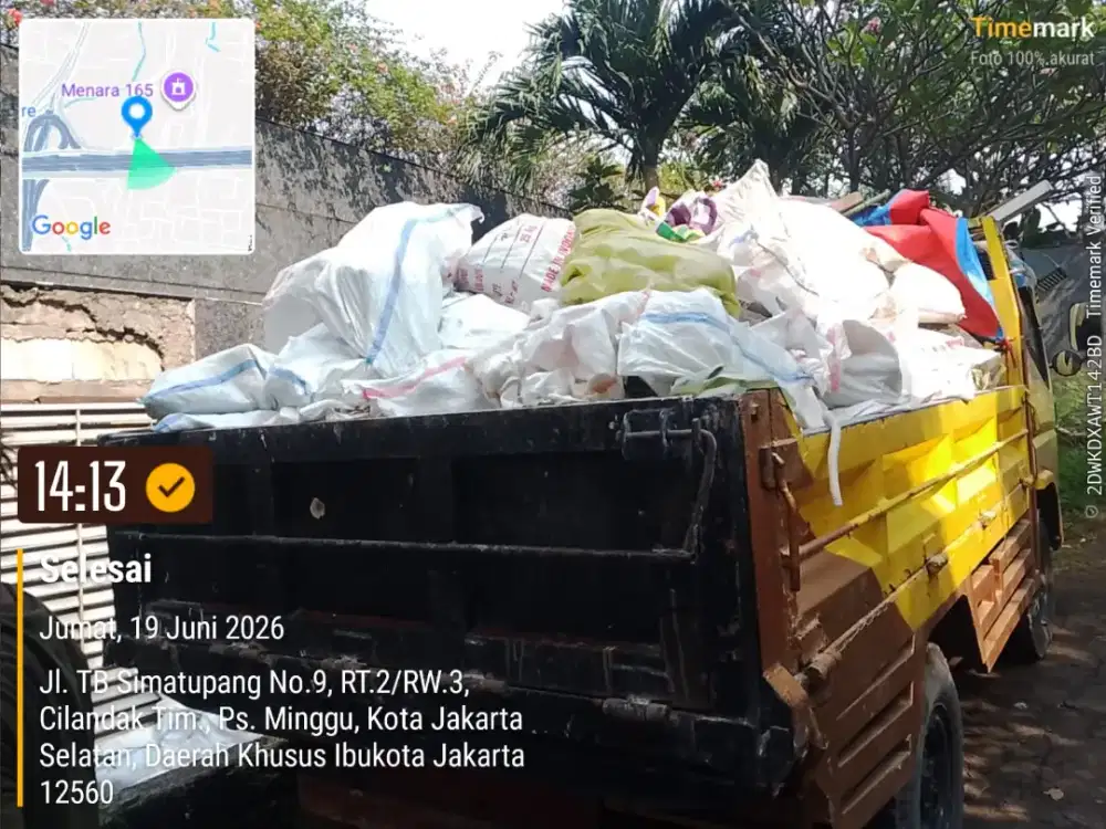 Jasa buang puing dan angkutan sampah