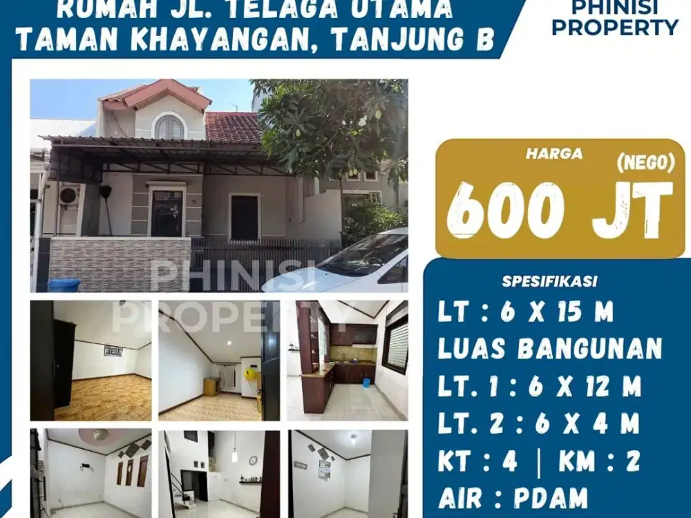 Dijual Rumah Jl. Telaga Suci, Taman Khayangan Tanjung Bunga