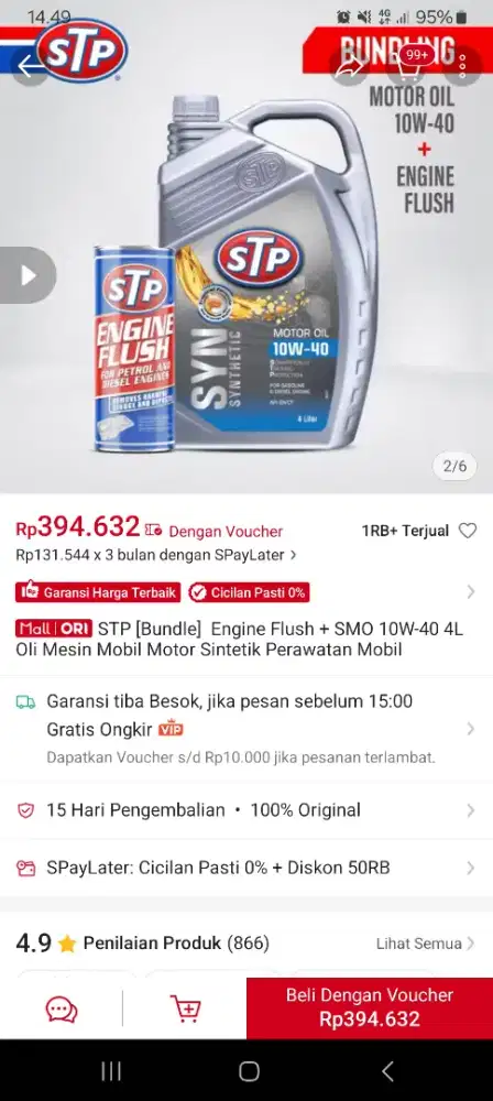 Oli STP 4ltr & engine flush