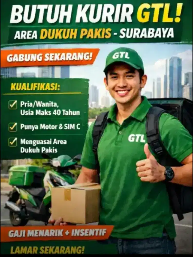 Butuh segera kurir area dukuh pakis