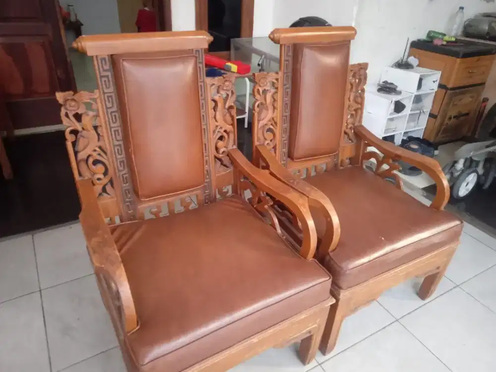 Kursi kayu jati 2 unit
