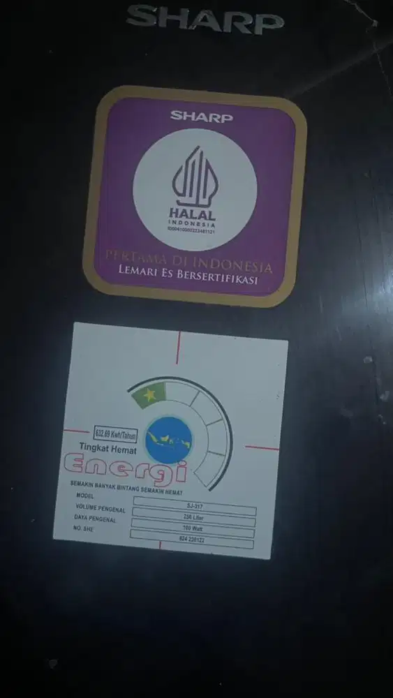 kulkas sharp 2 pintu pemakaian baru