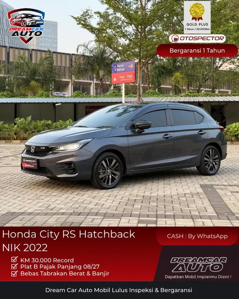 [ LOW KM 30rb ] Honda City RS Hatchback Sensing 2022 Hitam