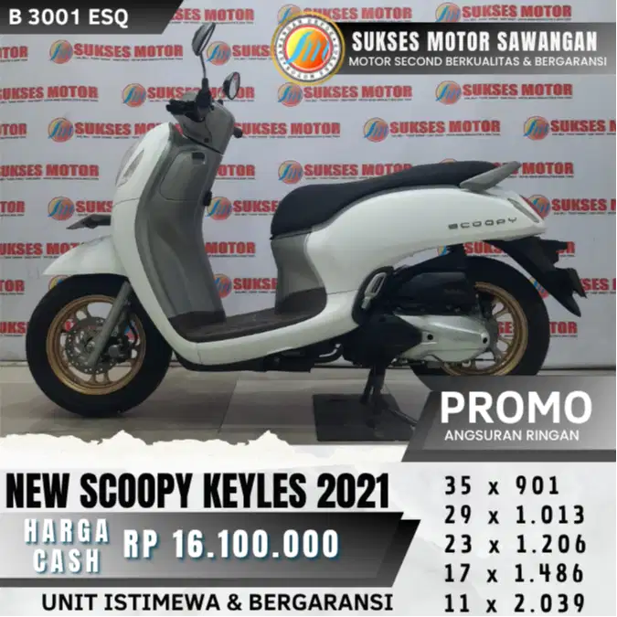 ISTIMEWA HONDA NEW SCOOPY KEYLES TH 2021 PUTIH MULUS UNIT BERGARANSI