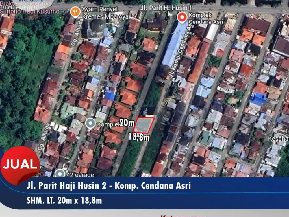 Tanah Cocok Bangun Rumah Huni atau Kost di Komplek Kawasan Parit Haji Husin 2 (Paris 2)
