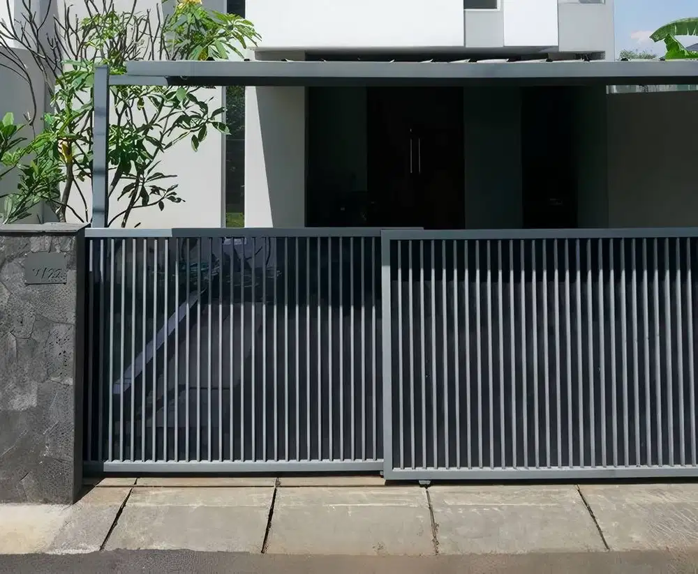 Pagar Minimalis Rolling Door Folding Gate pintu garasi besi Bandung