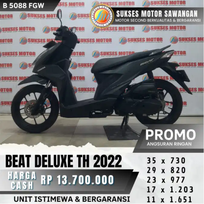 BERGARANSI BEAT DELUXE TH 2022 UNIT MULUS ISTIMEWA BISA CASH KREDIT