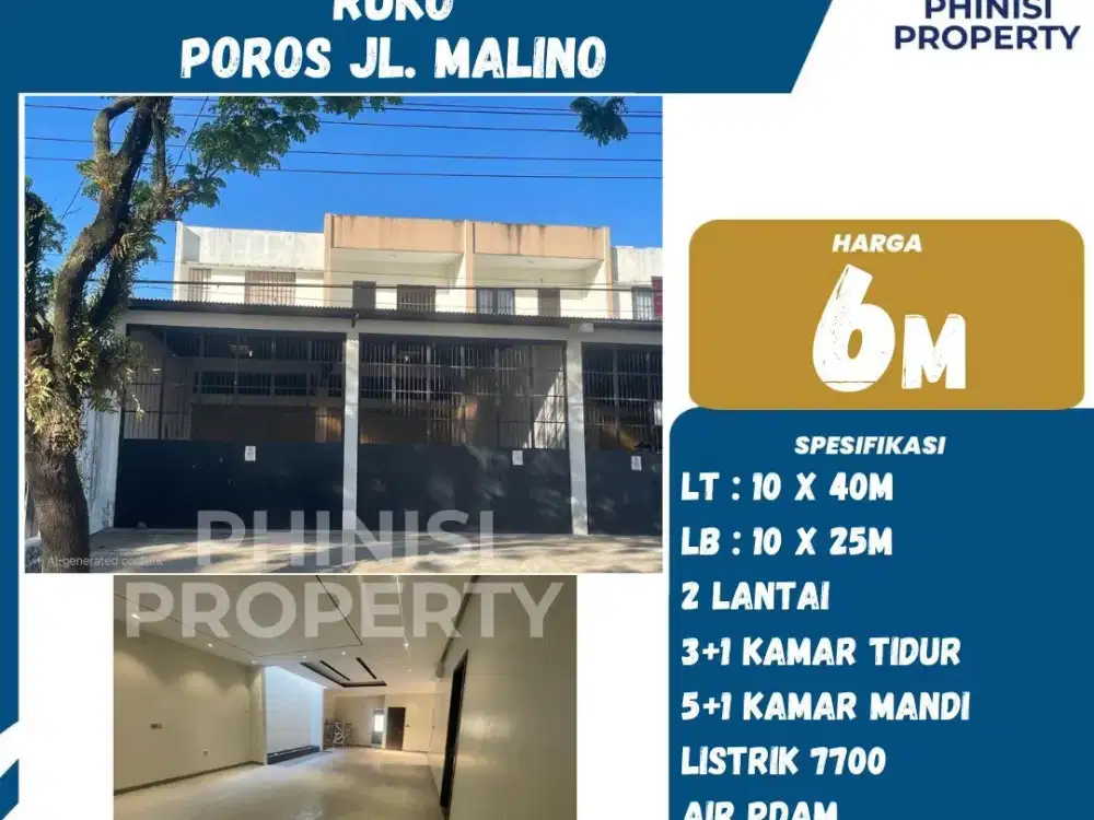 Dijual Ruko Strategis di Poros Jl. Malino – Cocok untuk Usaha & Investasi