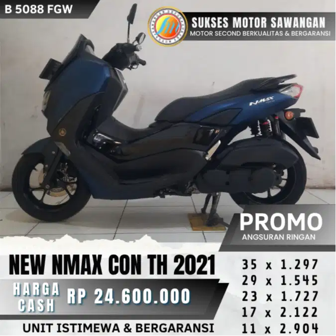 ISTIMEWA YAMAHA NMAX NEW CON TH 2021 BIRU KEYLES MULUS BISA KREDIT