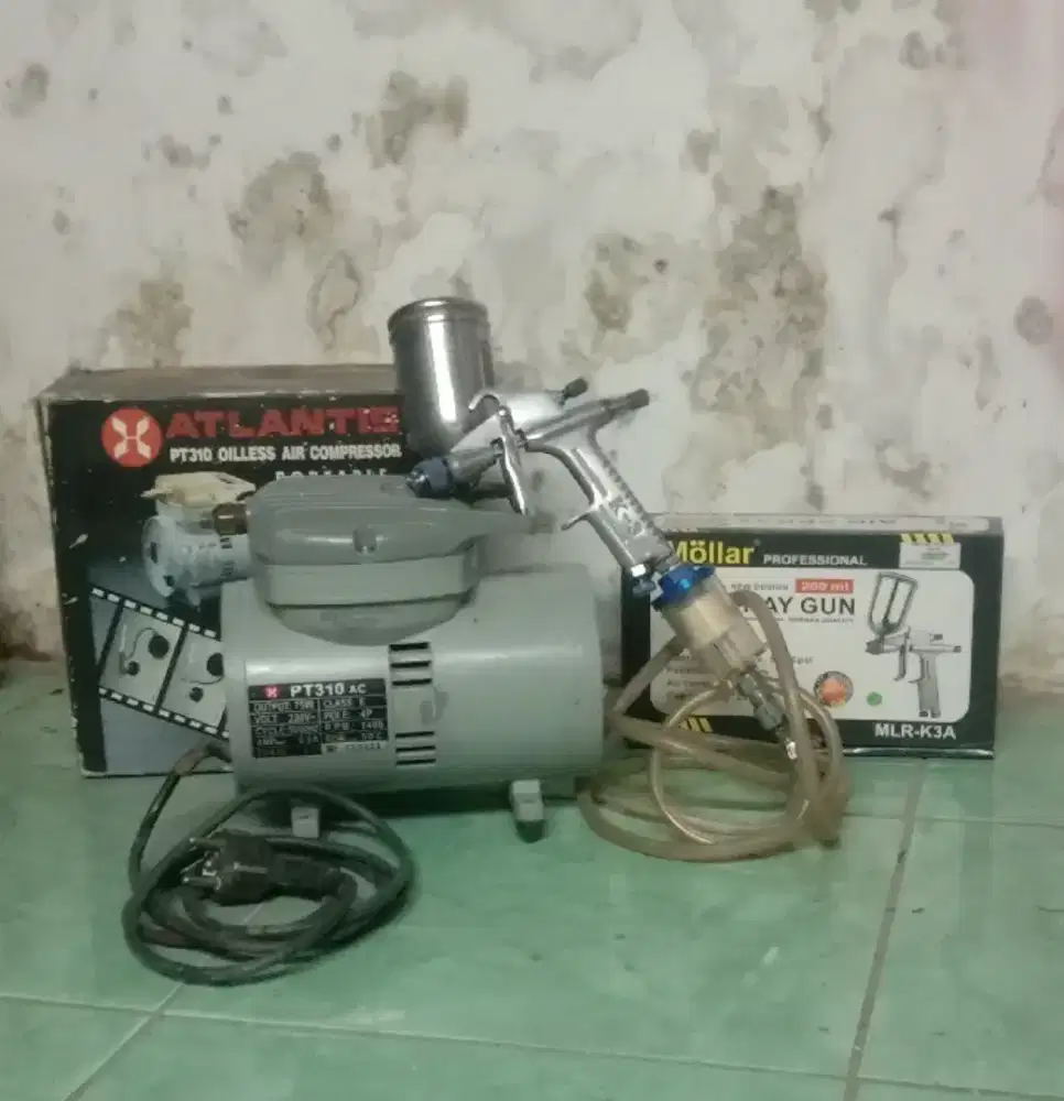 Mini kompressor airbrush lengkap dengan spray gun