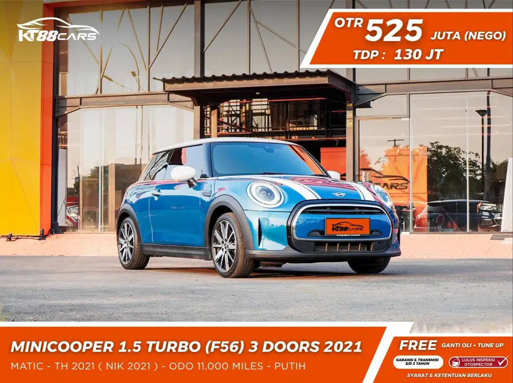 Mini Cooper 1.5 turbo f56 3 doors 2021 biru matic