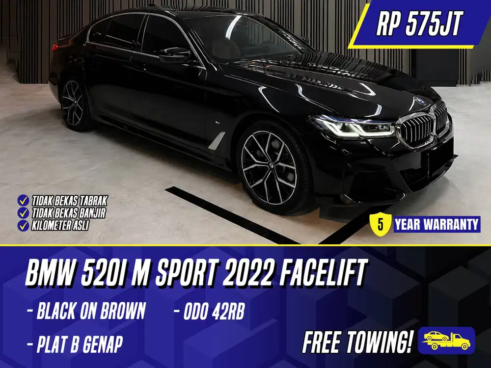 BMW 520i M Sport 2022 Facelift Black on Brown Hitam 520 i MSport