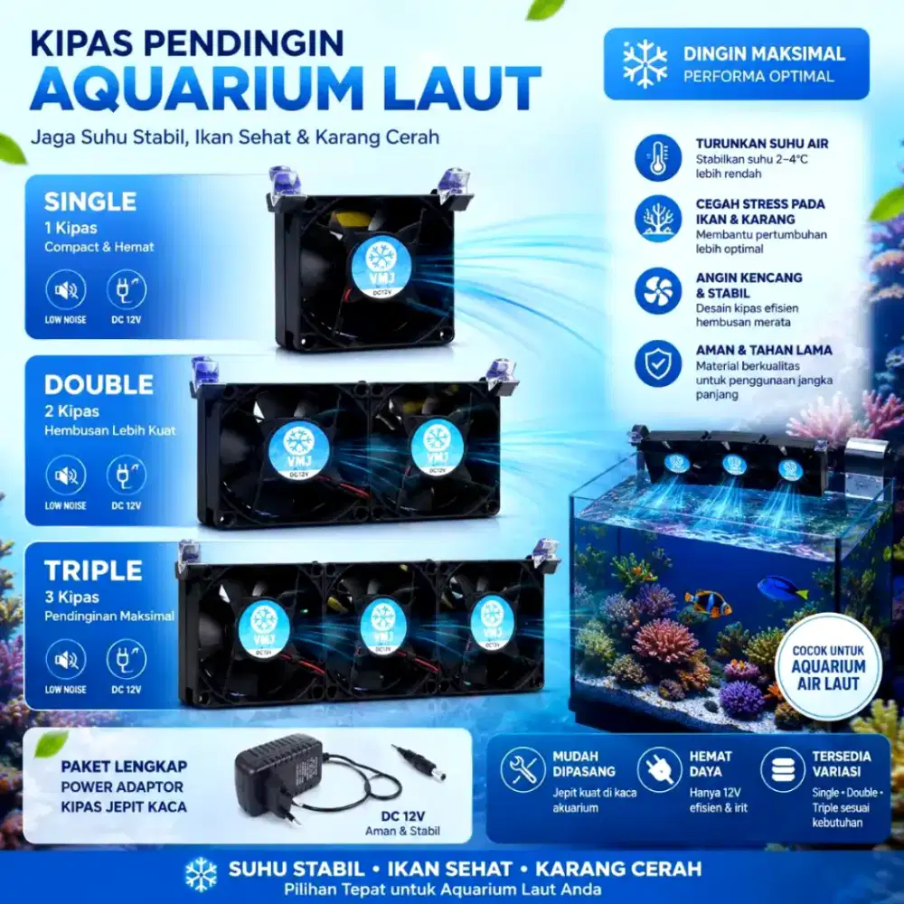 Kipas Aquarium Pendingin suhu air aquarium Kipas aquascape
