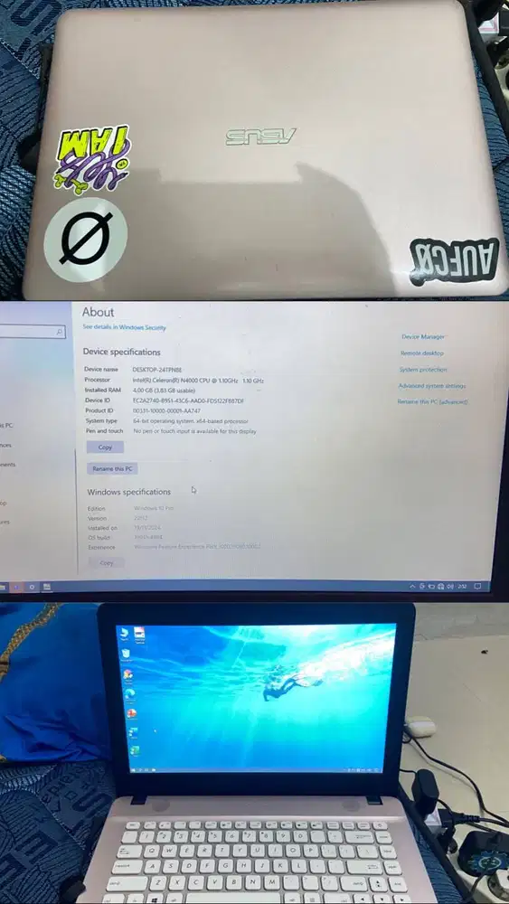 Laptop asus intel celeron