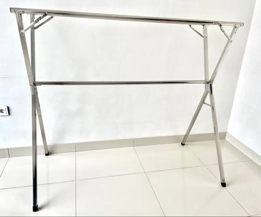 Dijual Stora Jemuran Pakaian X-Shape Lipat Stainless Steel