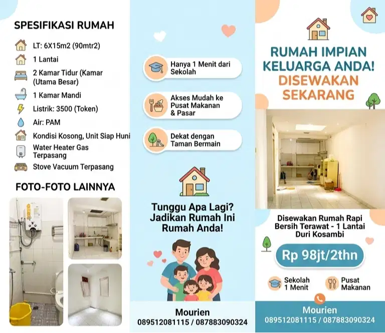 Disewakan Rumah Bersih Terawat-10 lgkh ke Sekolah Kalam Kudus