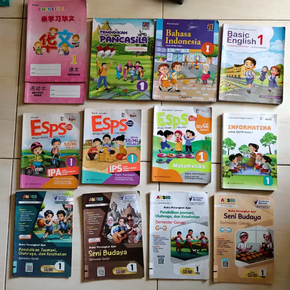 Gratis - Buku Paket Kelas 1 SD (Kondisi sudah terisi & ternilai)