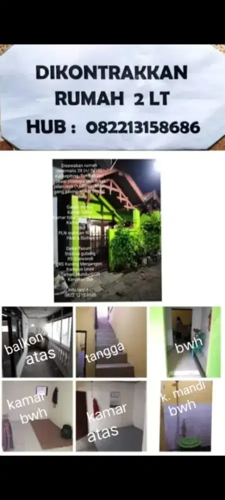Kost sewa kontrak rumah 2lt