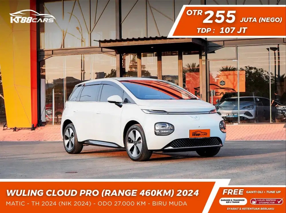 Wuling Cloud ev Pro range 460km 2024 biru matic